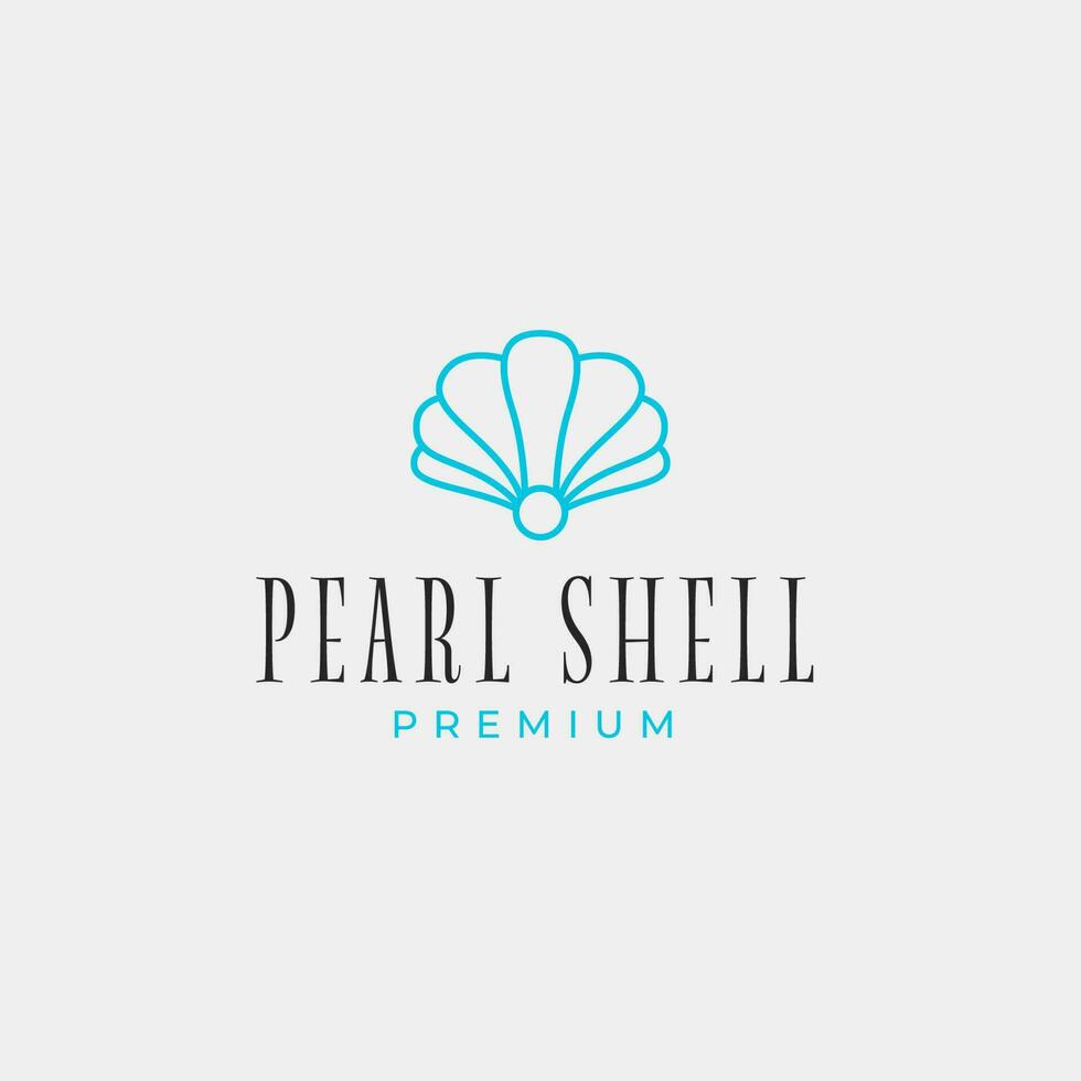 Creative beauty pearl shell jewelry logo design concept illustration idea vector