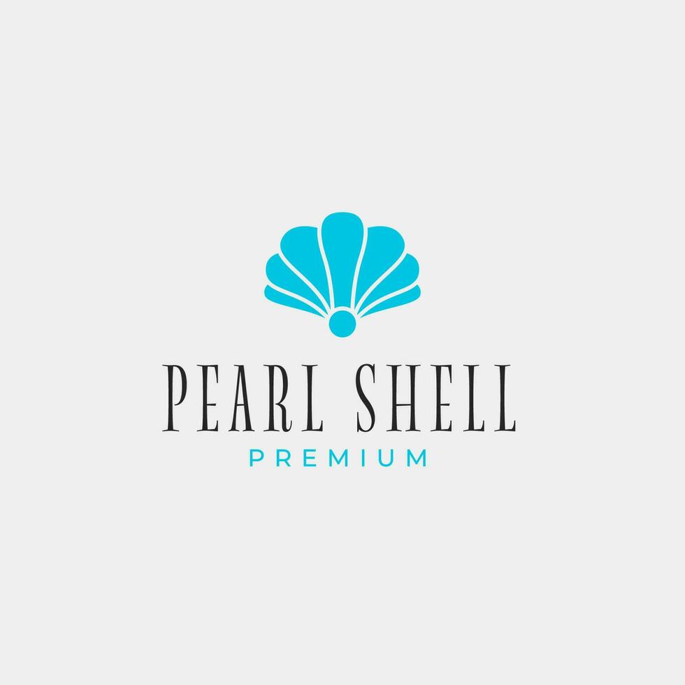 Creative beauty pearl shell jewelry logo design concept illustration idea vector