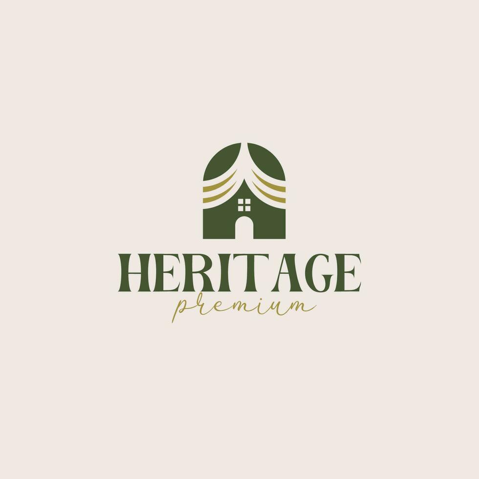 Creative pine house logo for corporate business identity design vector illustration