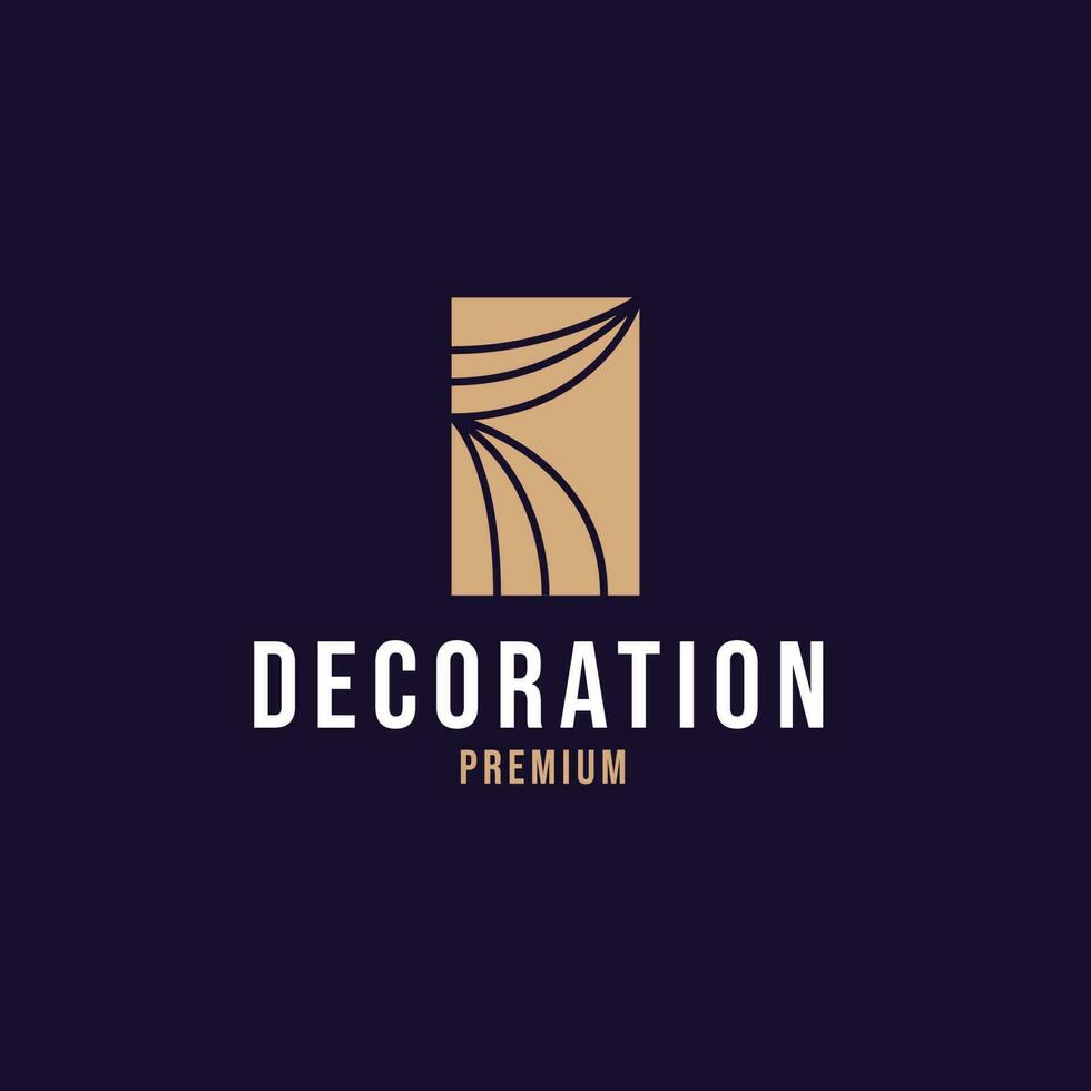 Creative curtain logo building decoration vector design concept illustration idea