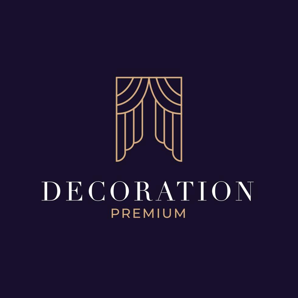 Creative curtain logo building decoration vector design concept illustration idea