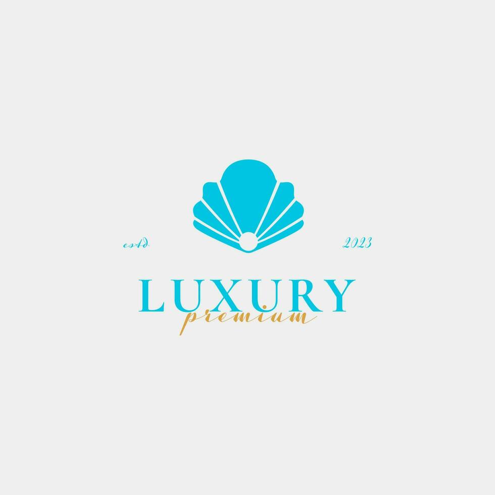 Creative beauty pearl shell jewelry logo design concept illustration idea vector