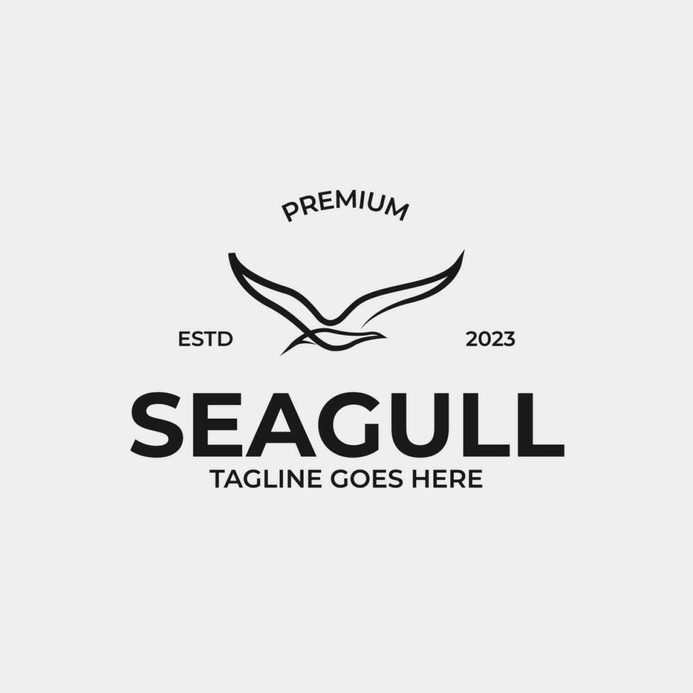 Creative seagull bird logo design concept illustration idea vector