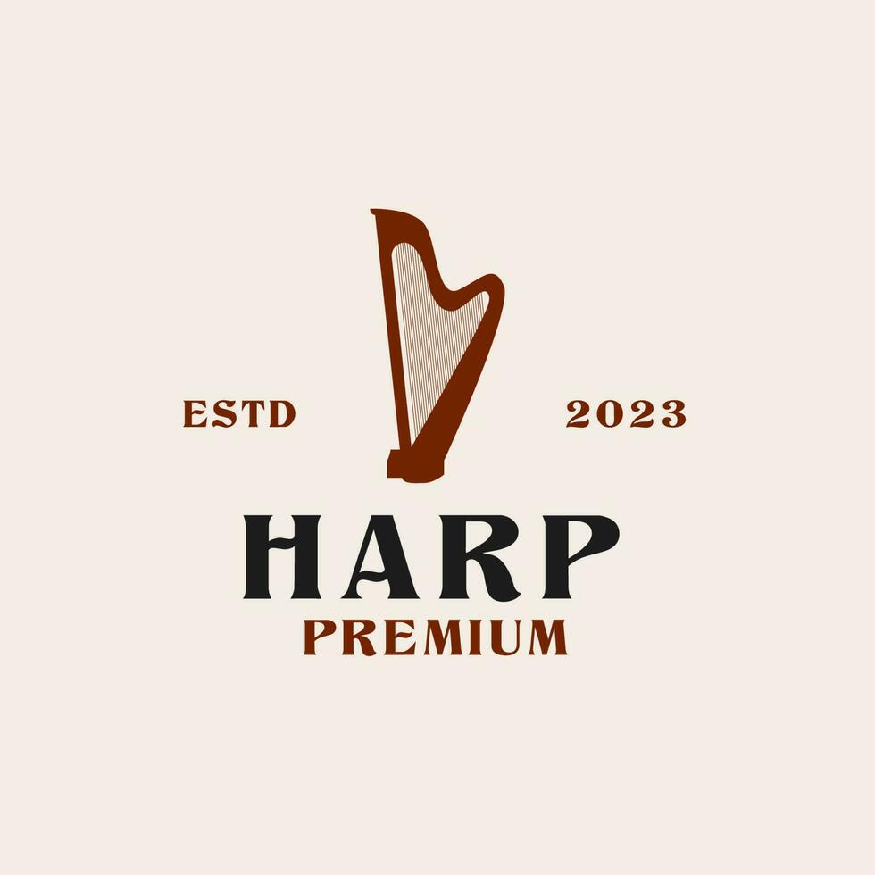 Creative harp logo design concept illustration idea vector