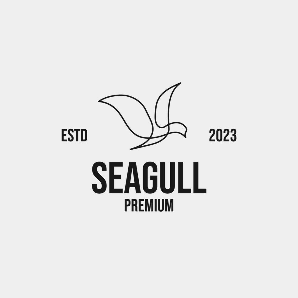 Creative seagull bird logo design concept illustration idea vector