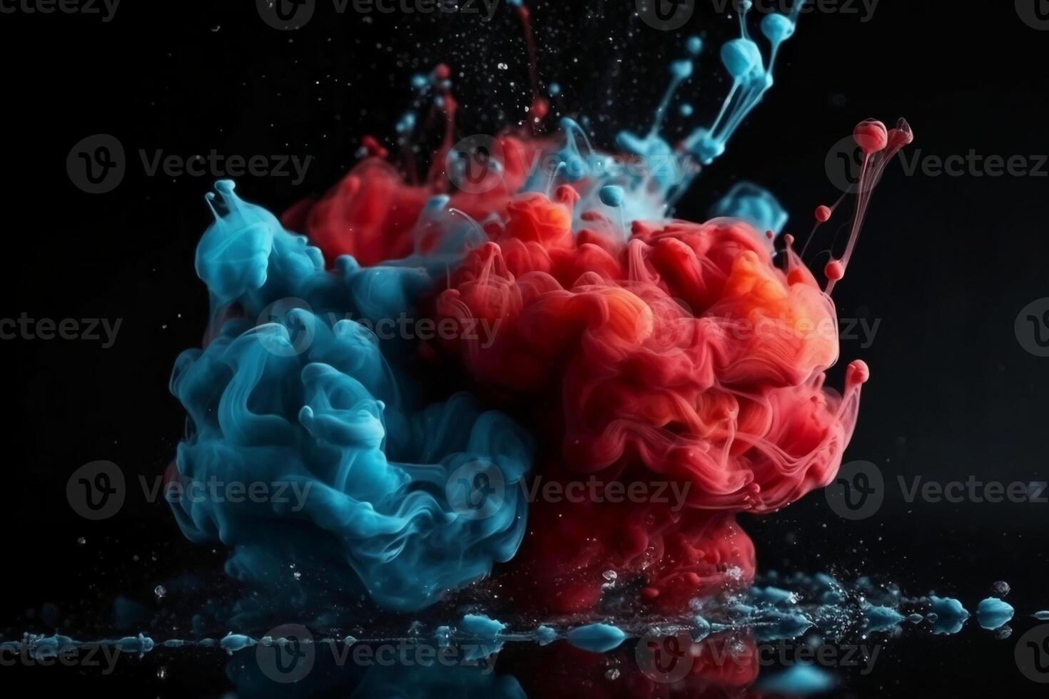 Paint drop. Ink water. Explosion smoke. photo