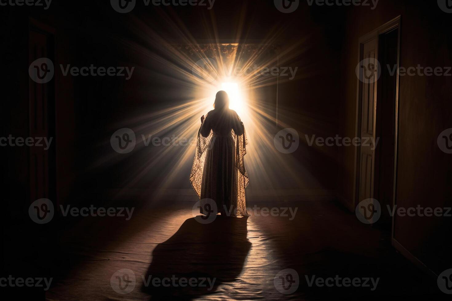 The holy light in space. photo