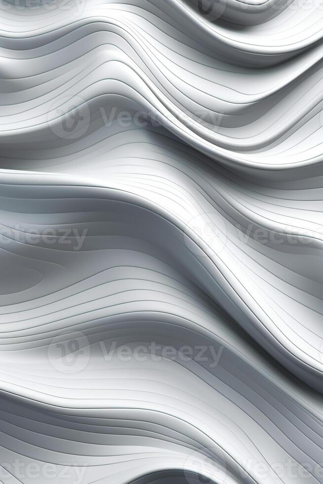 Wavy white Metallic 3D Background. photo