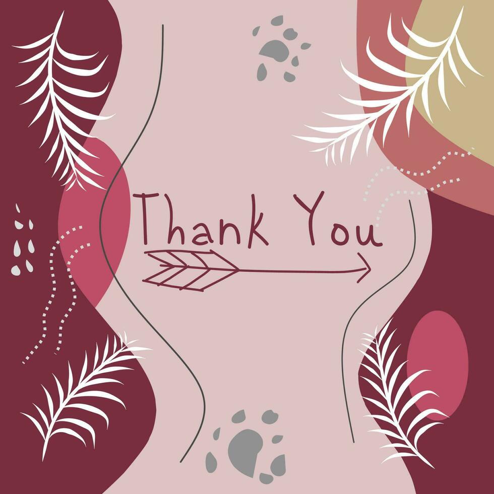 thank you card with minimalist background, suitable for invitation card vector