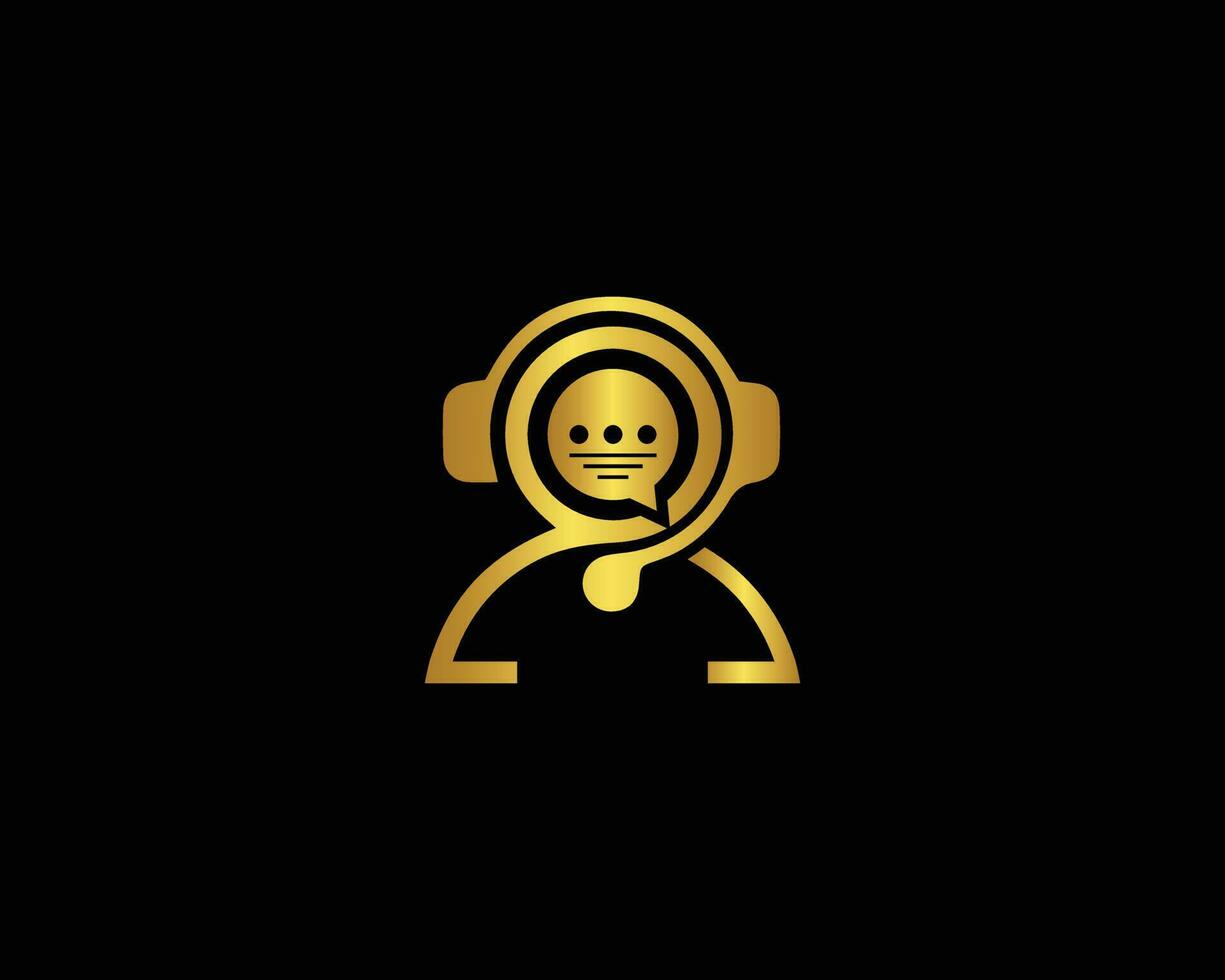 Customer Support Service Chat Bot. Chat Bot Logo Design Concept. Robot Head With Speech Bubble. Vector illustration