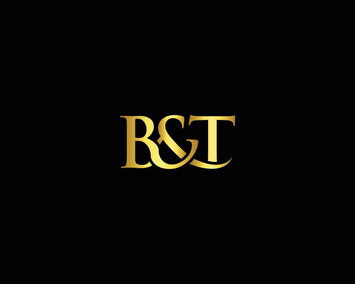 Unique Luxury Abstract Letter B And T Premium Logo Design. B And T Letter Of The Gold Color Vector Template.
