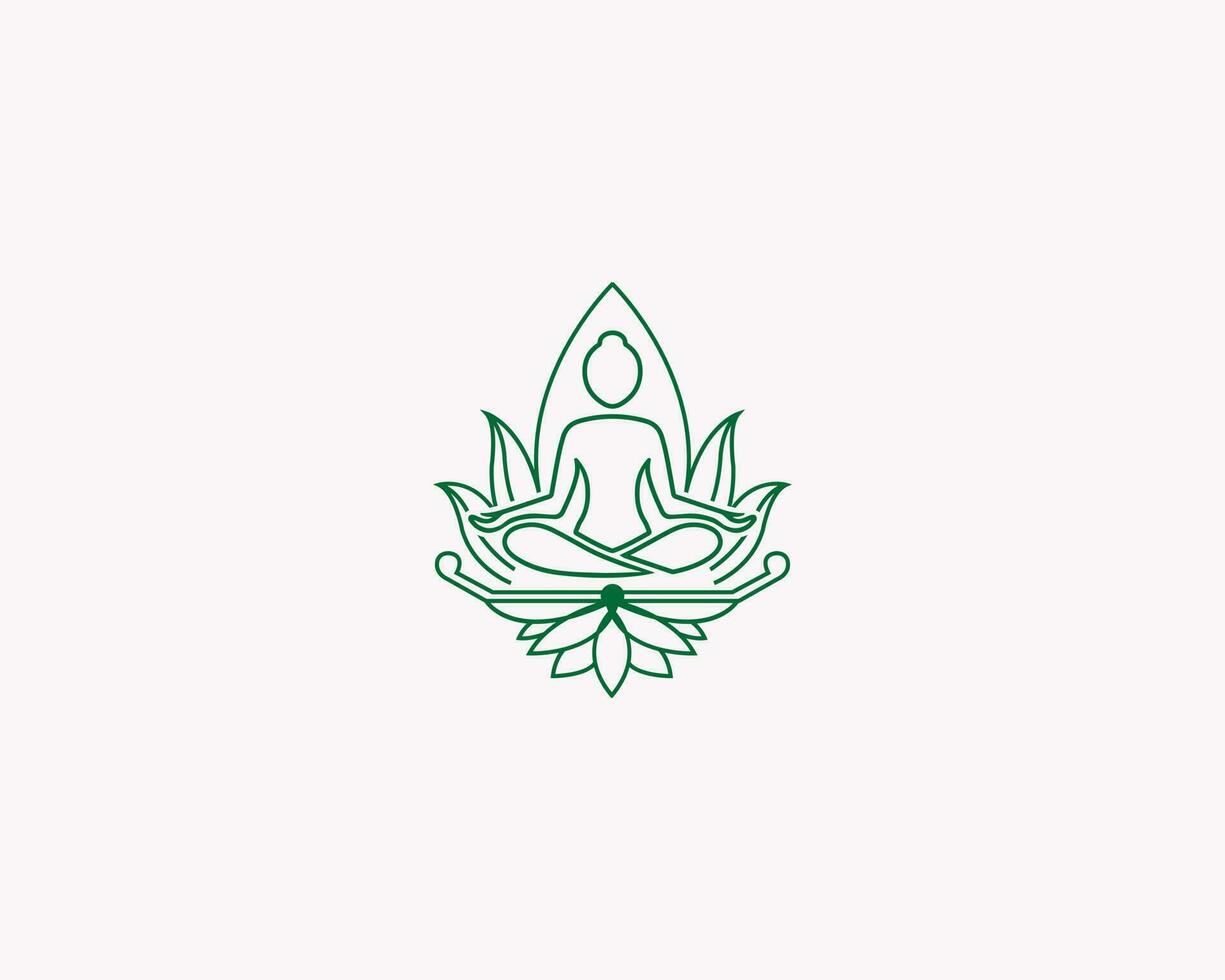 Yoga, Zen and Meditation Logo, Linear Design Icon And Element. Bohemian Style Minimalist Vector Illustrations.