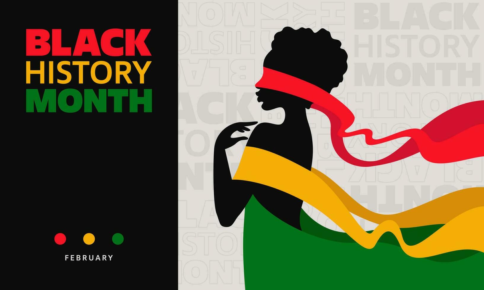 Black History Month. Black woman with blindfold. Vector banner