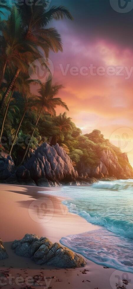A stunningly realistic beach scene. photo