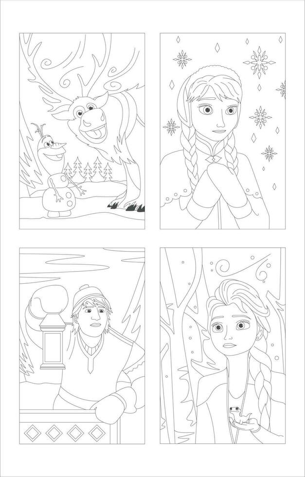 The Snow Queen's Beautiful Story Coloring Book vector