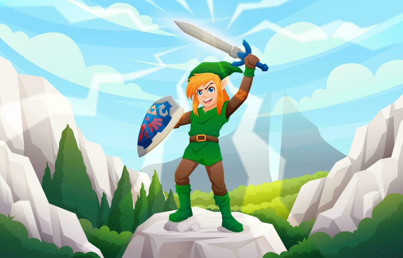 Fantasy Elf Knight Concept vector