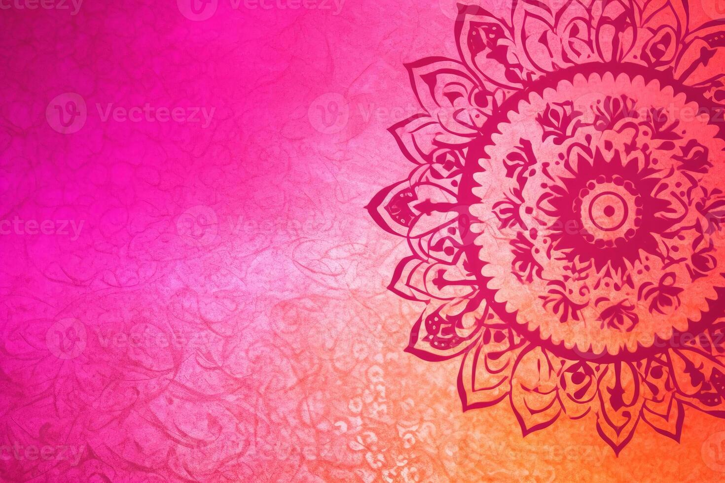 Fuchsia Crayola color background paper texture Rangoli pattern painting. photo