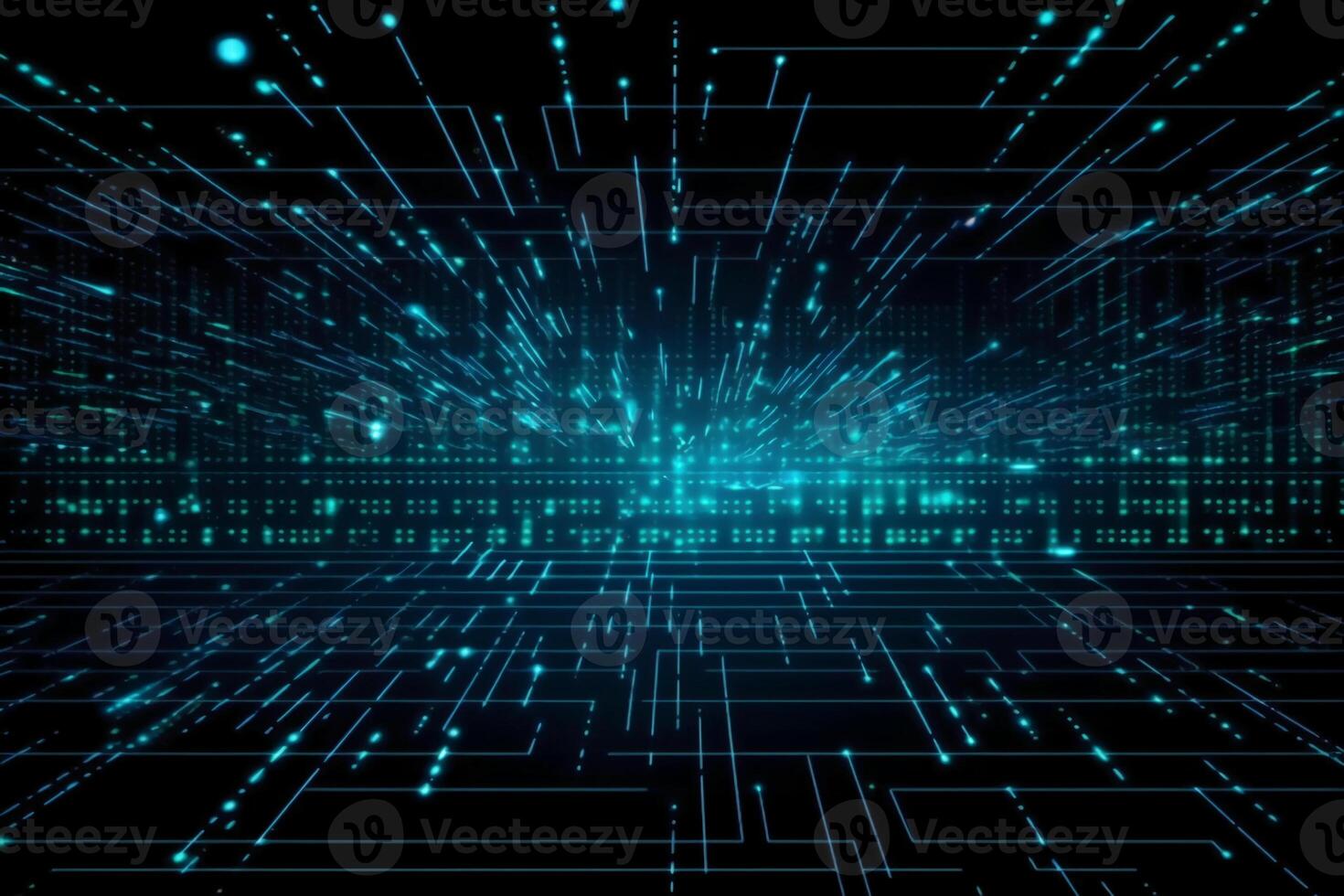 big data, internet network, digital technology with binary computer code on virtual screen, illustration. photo