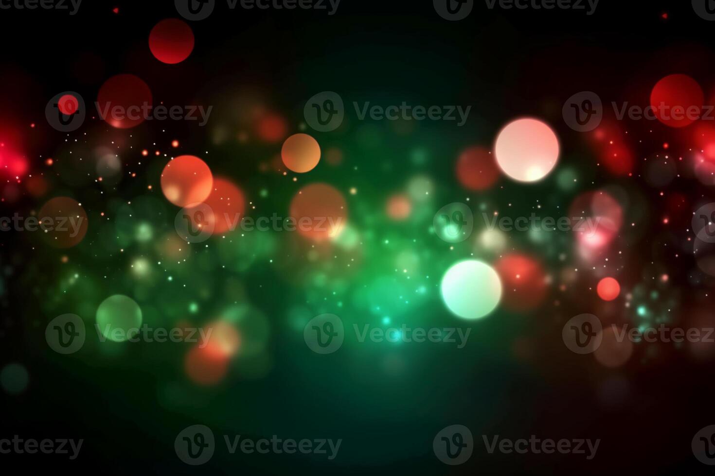 A blurred green light, white light, red light abstract background with bokeh glow, Illustration. photo