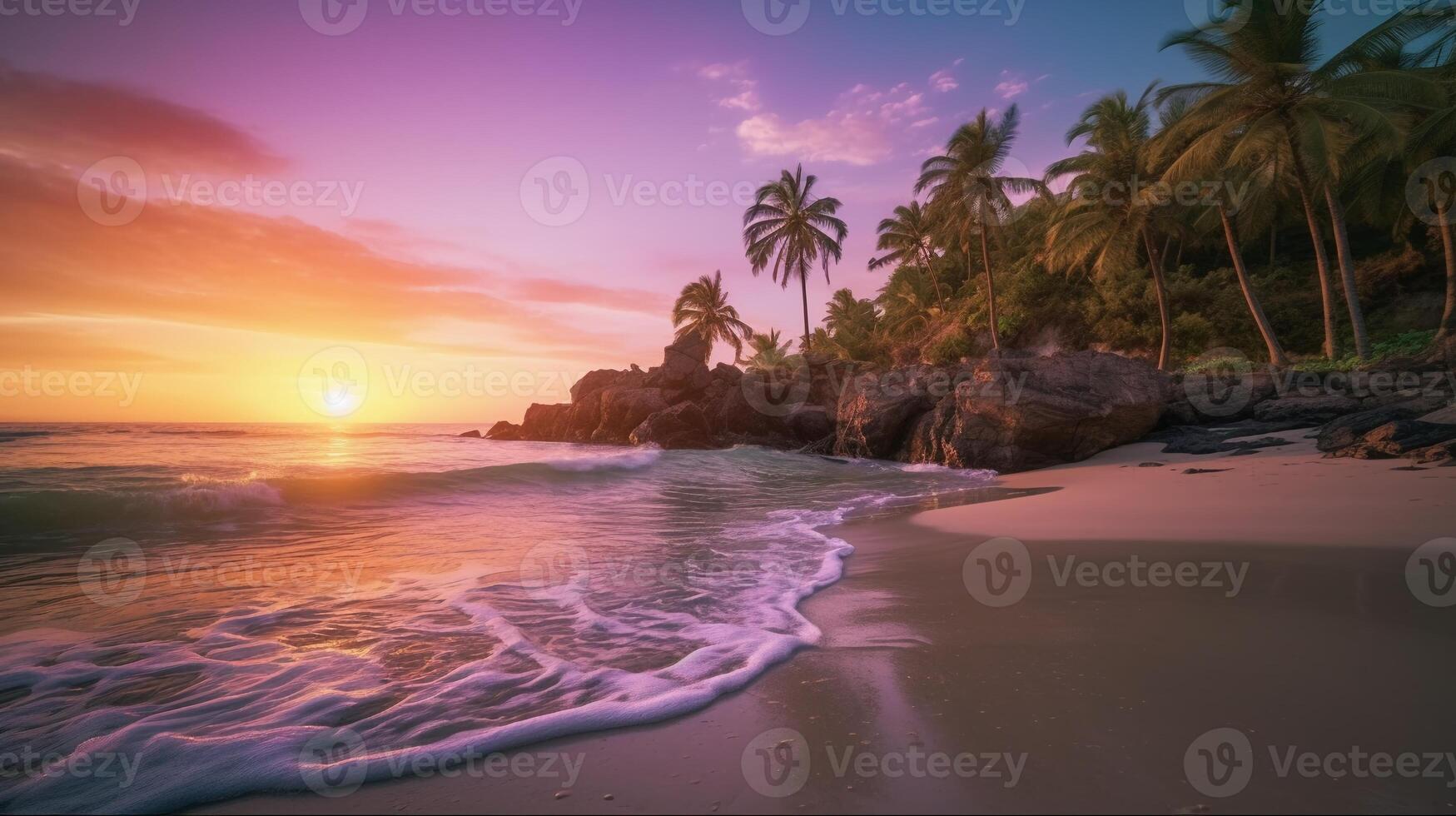 un sensacionalmente realista playa escena. ai generativo foto