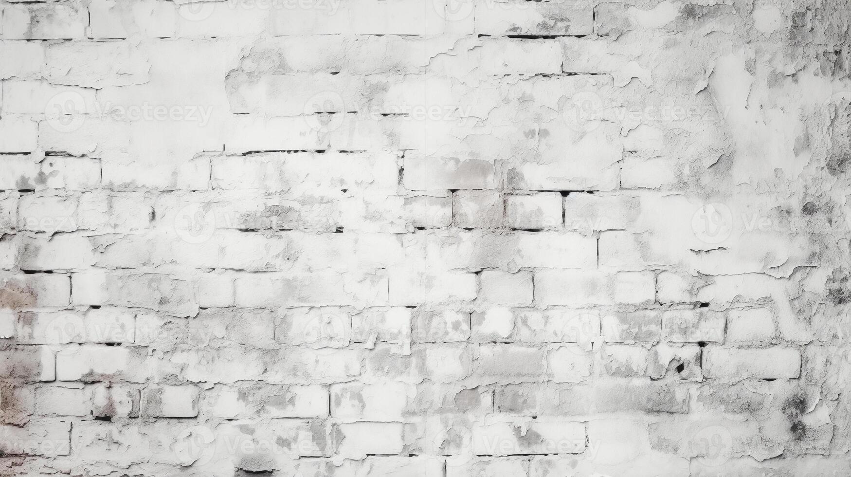 White brick concrete wall, grunge rough cement texture background. photo