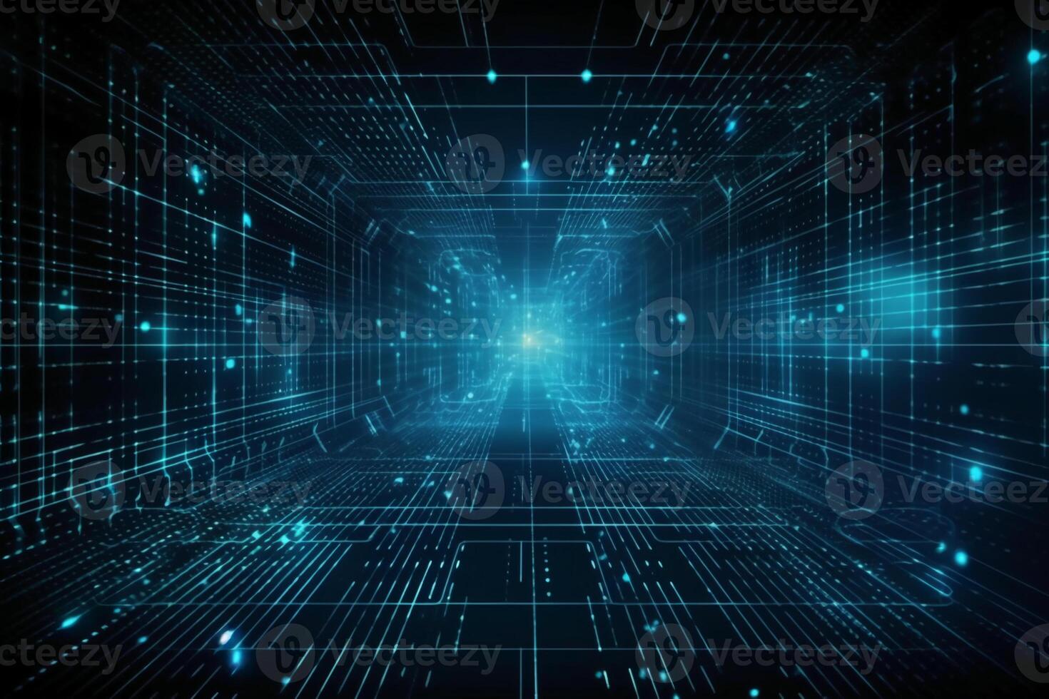 big data, internet network, digital technology with binary computer code on virtual screen, illustration. photo