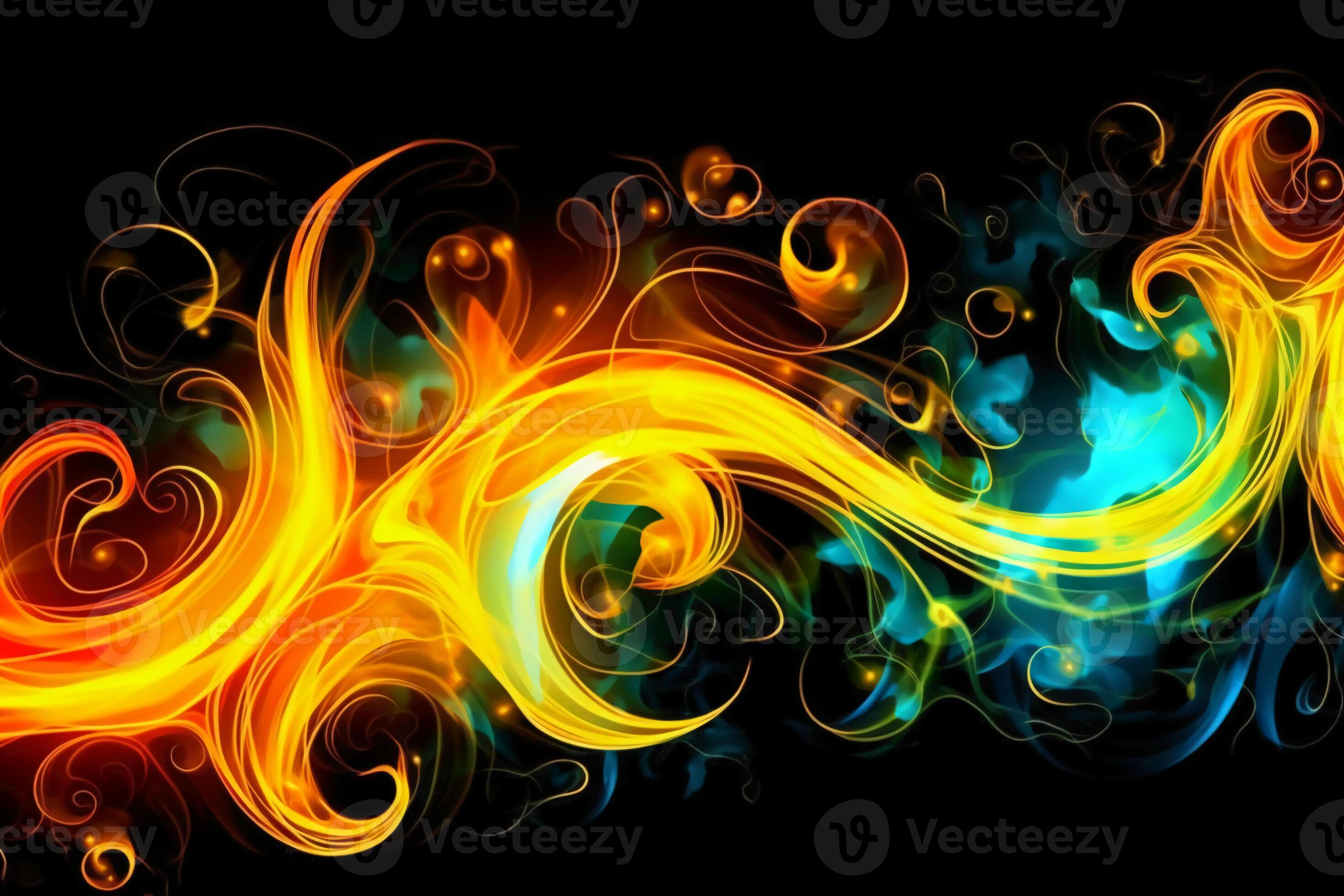 Drawn neon color yellow, Burning flame background material abstract hand.  AI generative 24176556 Stock Photo at Vecteezy