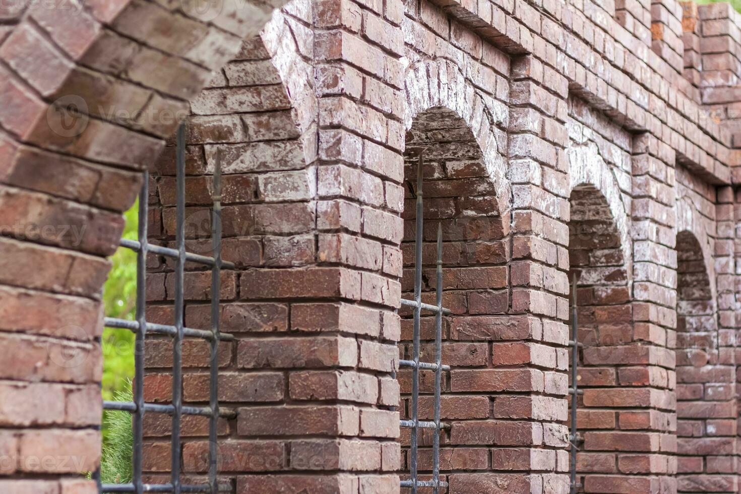 wall elements. Close-up of the texture. A grate in the wall. photo