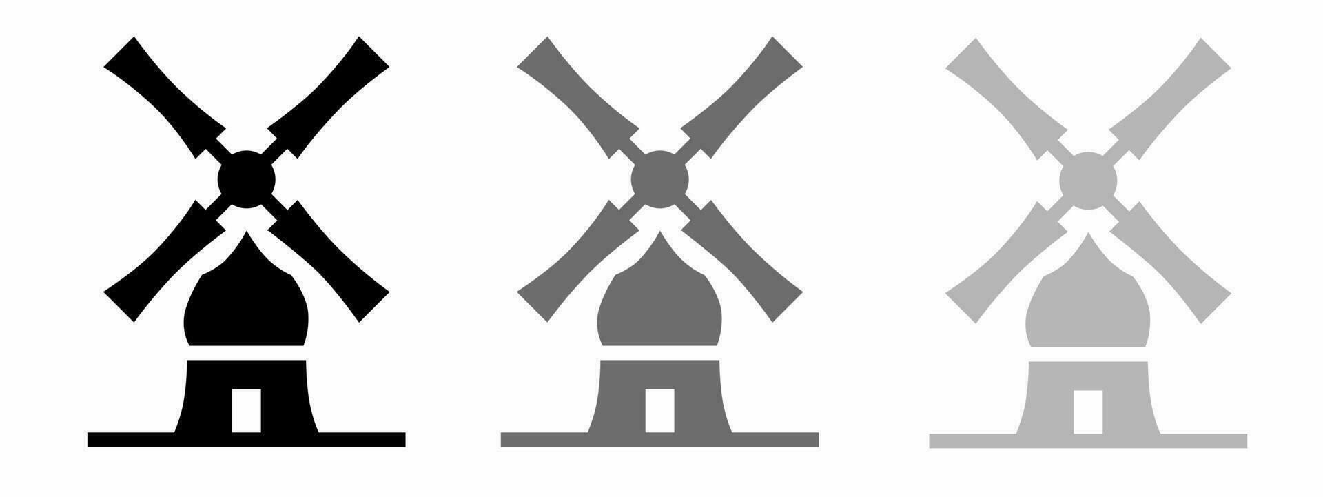 Windmill icon illustration set. Stock vector. vector