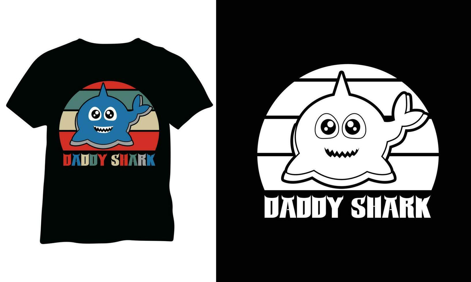 Daddy Shark Shirt Daddy Shark Dad Shark Eps Vector Design