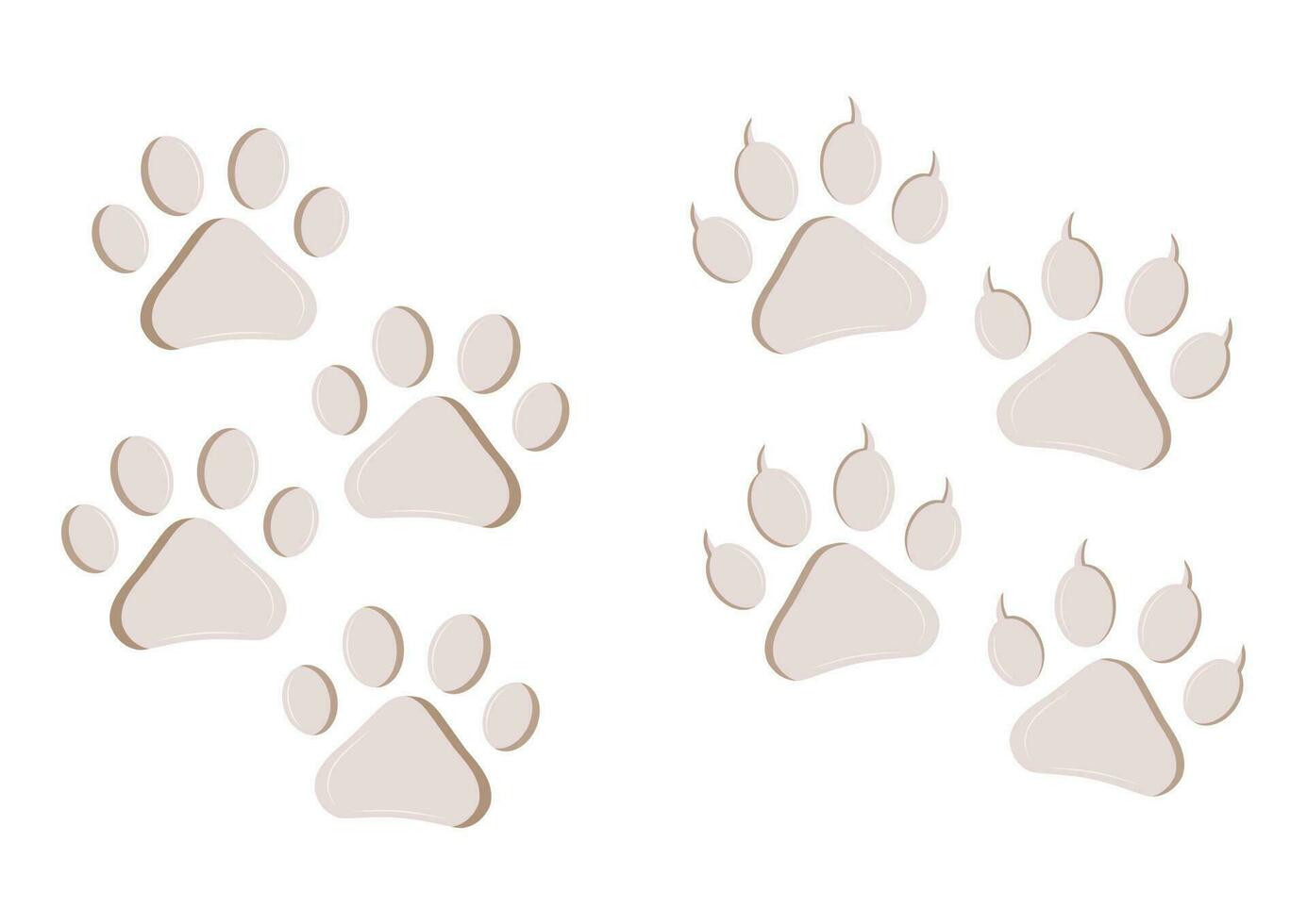 Cat and Dog Footprints Icon vector