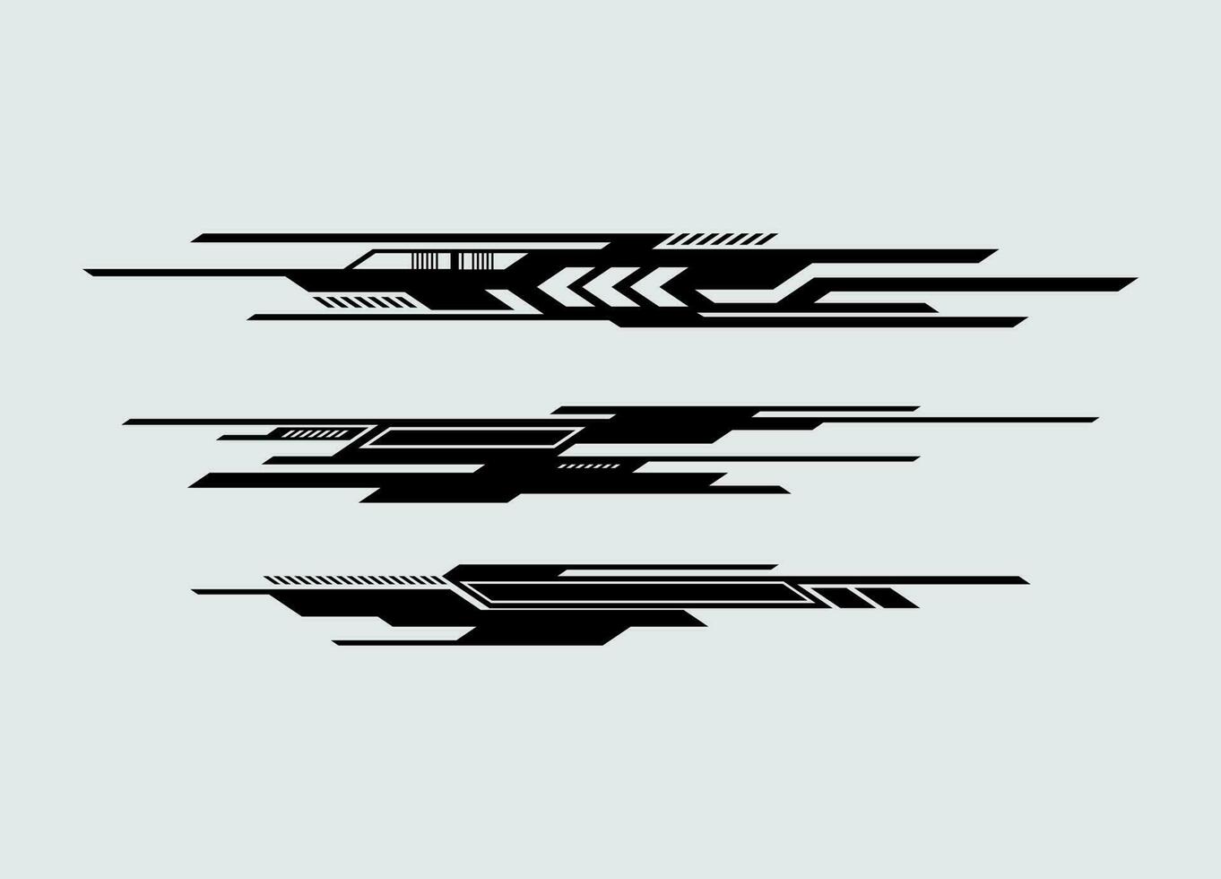 Line HUD sci-fi futuristic vector cyberpunk interface stripe frame border sticker sporty vinyl editable