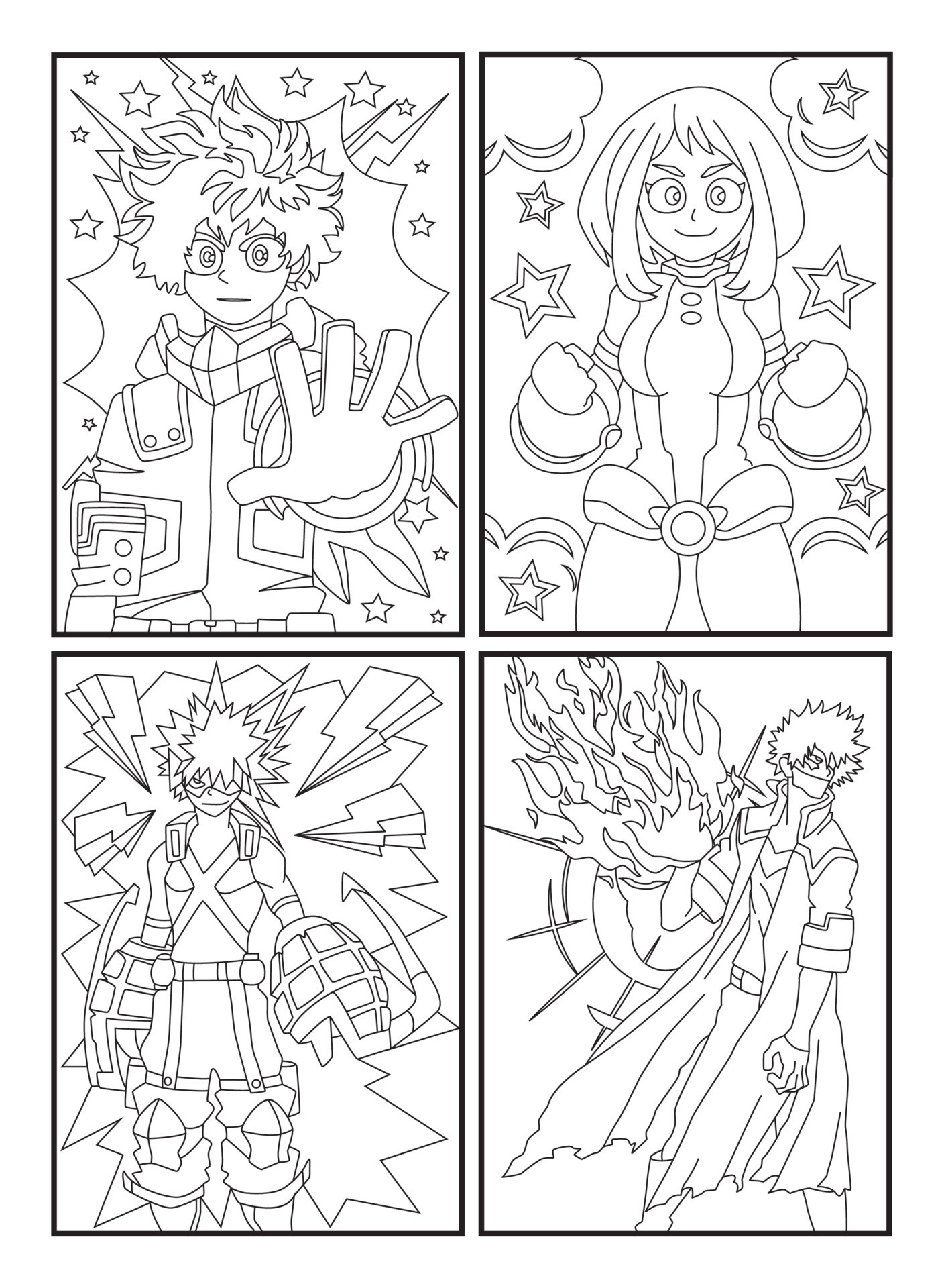 Anime Character Coloring Pages 24187762 Vector Art at Vecteezy