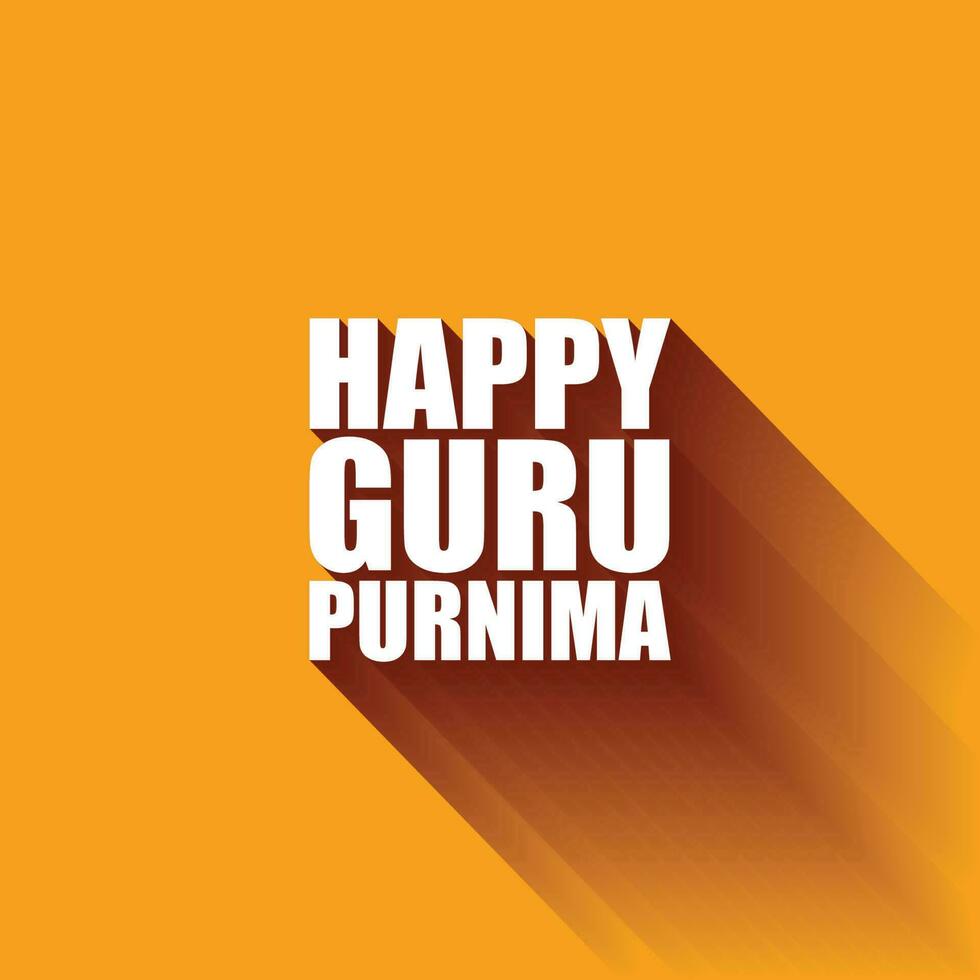 Happy Guru Purnima vector lettering illustration with a long shadow.