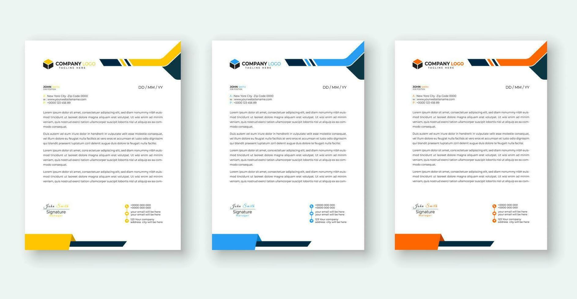 Free vector corporate letterhead template design.