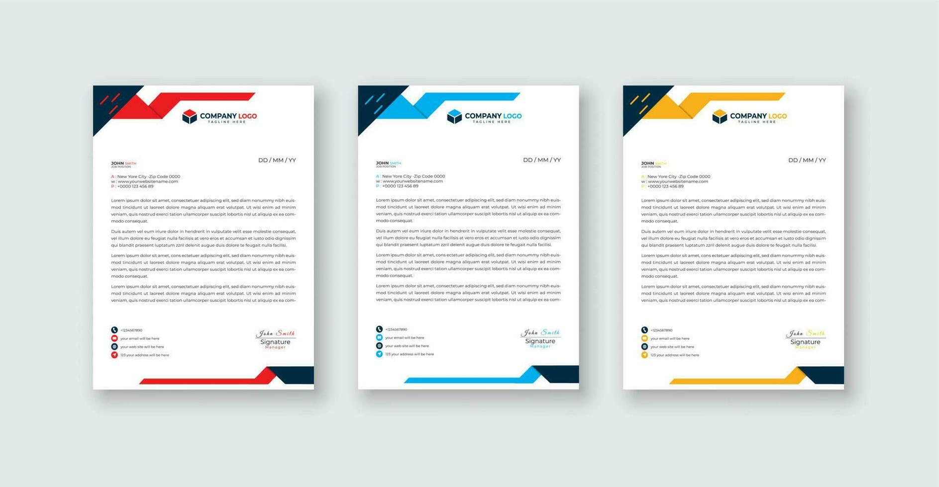 Free vector corporate letterhead template design.