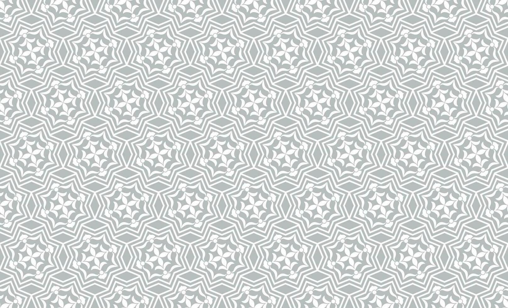 Abstract geometric mosaic seamless pattern. Stylish floral line ornament with arab star shapes vector