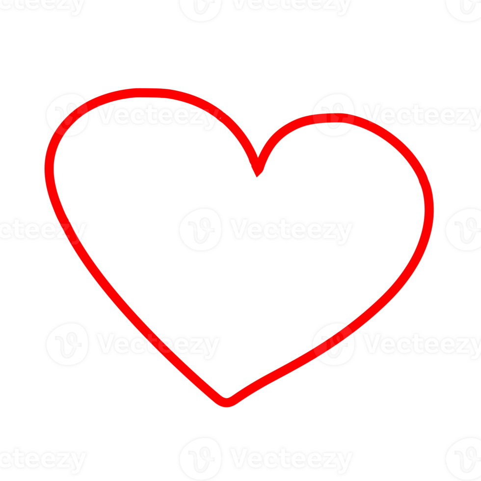 red heart line art png