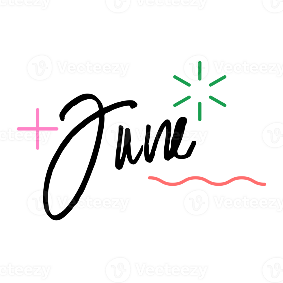 June hand lettering element 24188199 PNG