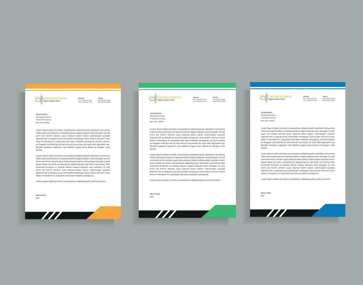 Modern Business Letterhead Design Template, Black Abtract Letterhead Design, Letterhead Template, vector
