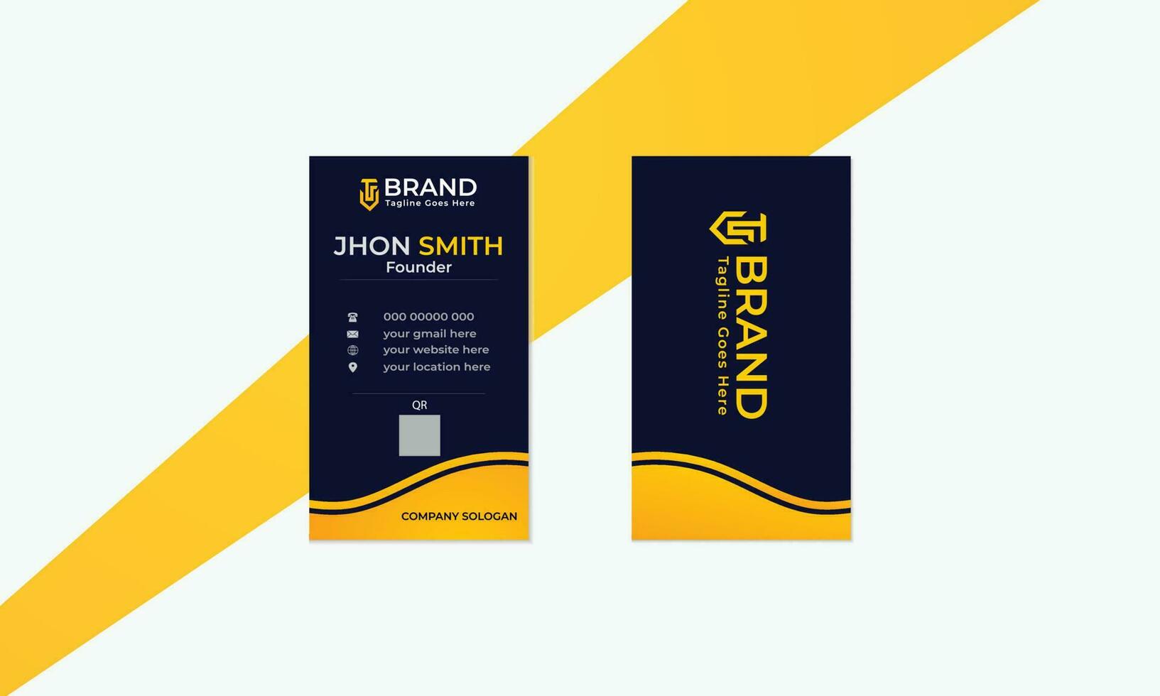 Stylish modern vertical business card design template with vector format.