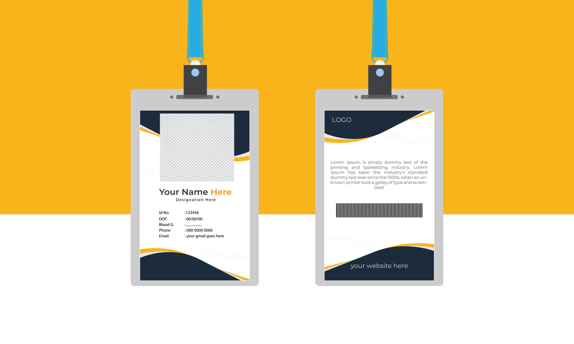Personal and official id card template design 24188299 Vector Art at