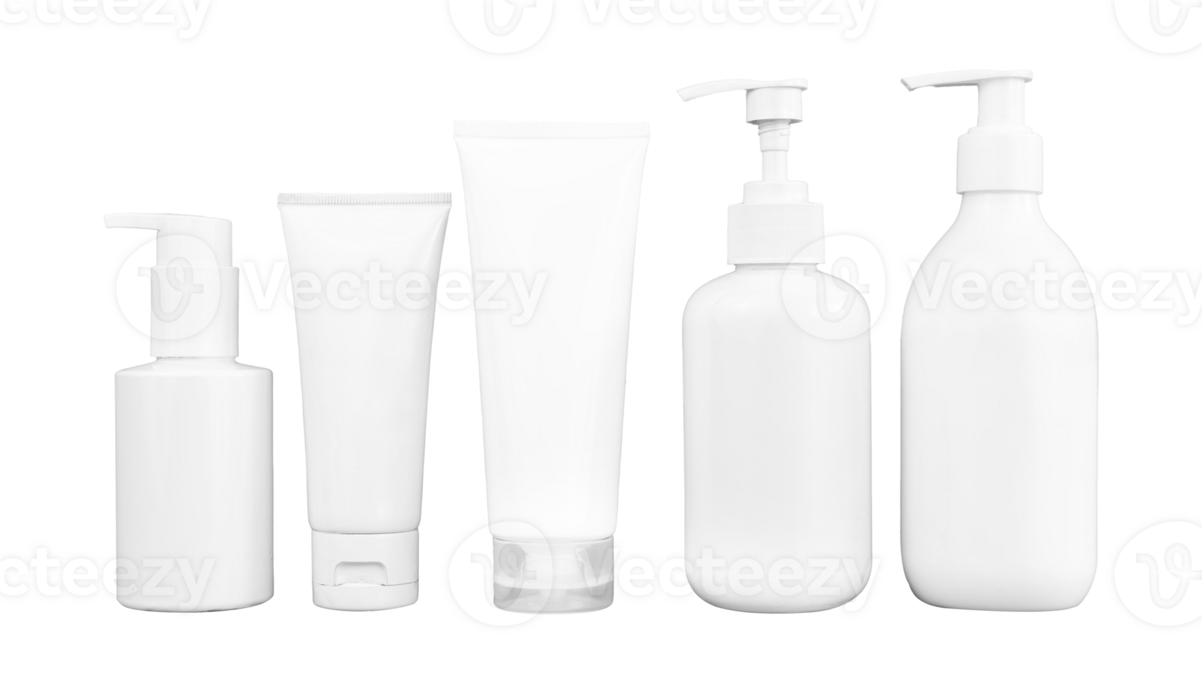 set of plastic bottle. cosmetic packaging mockups png