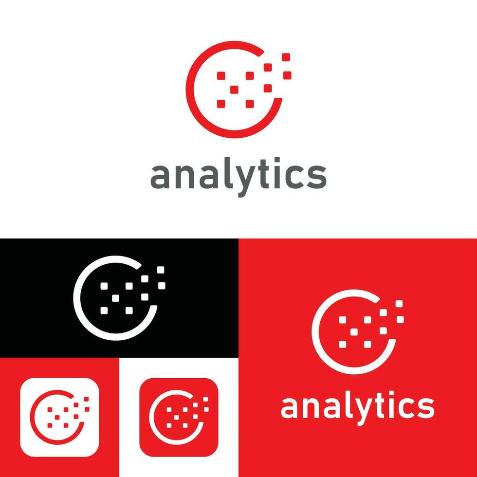 Analytic Logo.Black and White color. Vector Illustration. Abstract textile logo template.Textile Mark. Simple and minimal.