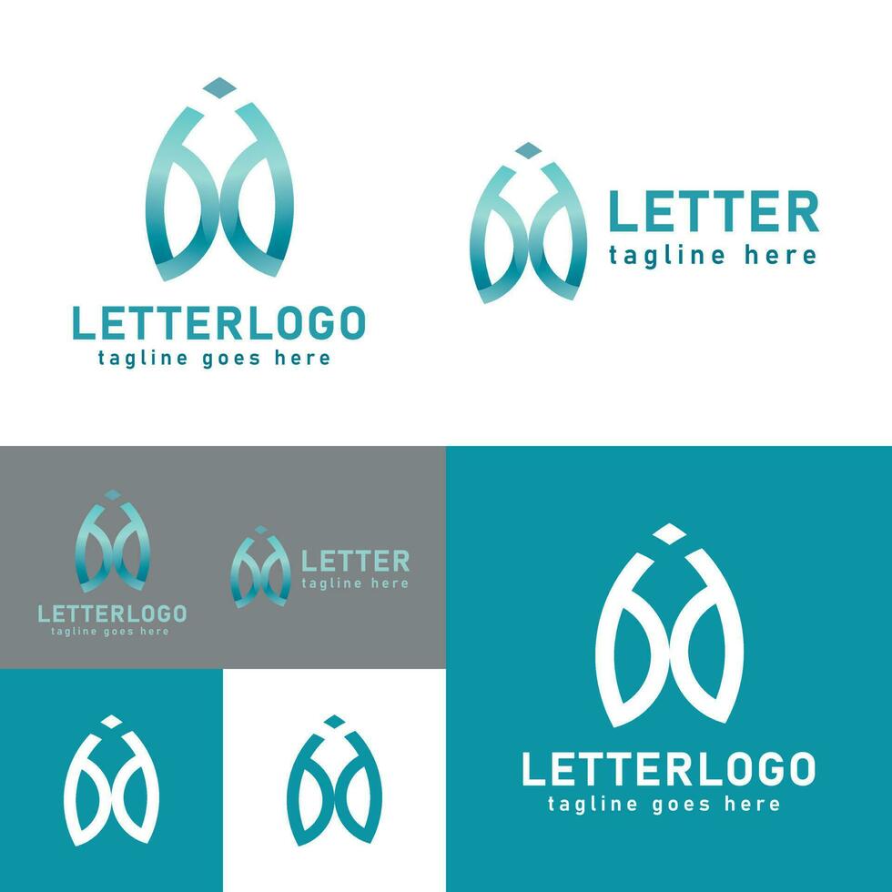 B And D  letter Logo. Minimal Vector Logo Design.Black and White.Gradient Color.
