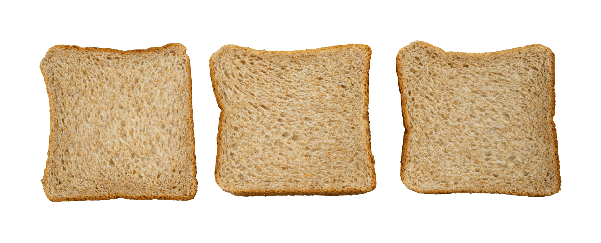 Three slice bread in flat lay 24188580 PNG