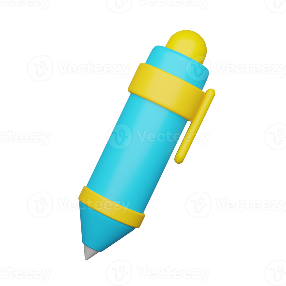 Cute cartoon 3d pen icon. png
