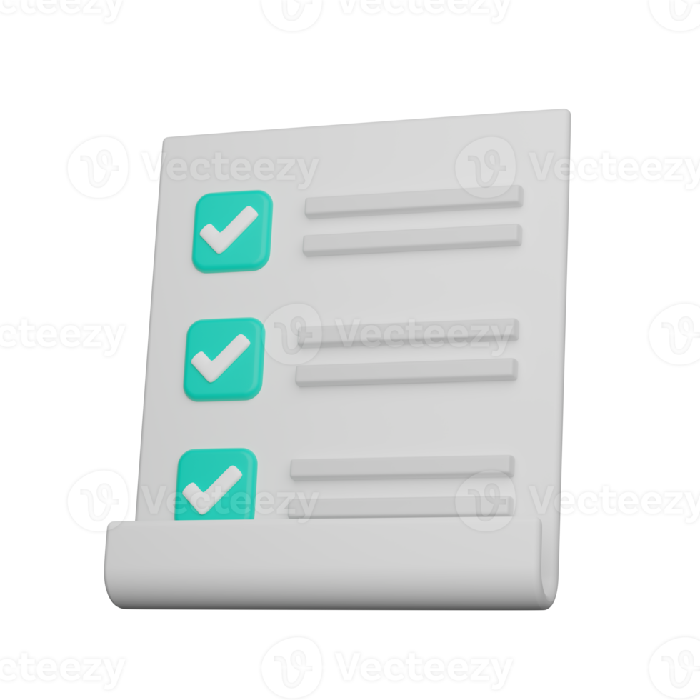 Checklist icon 3d task document. png
