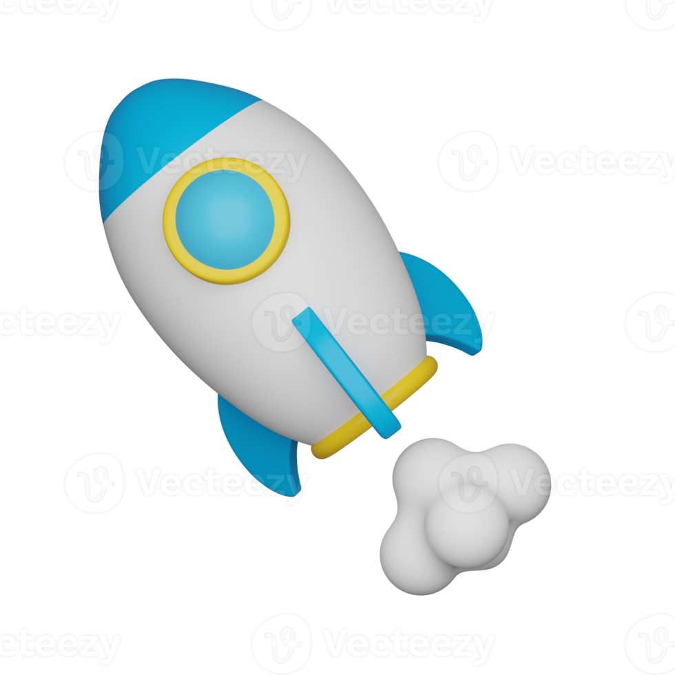 3d render rocket icon. png
