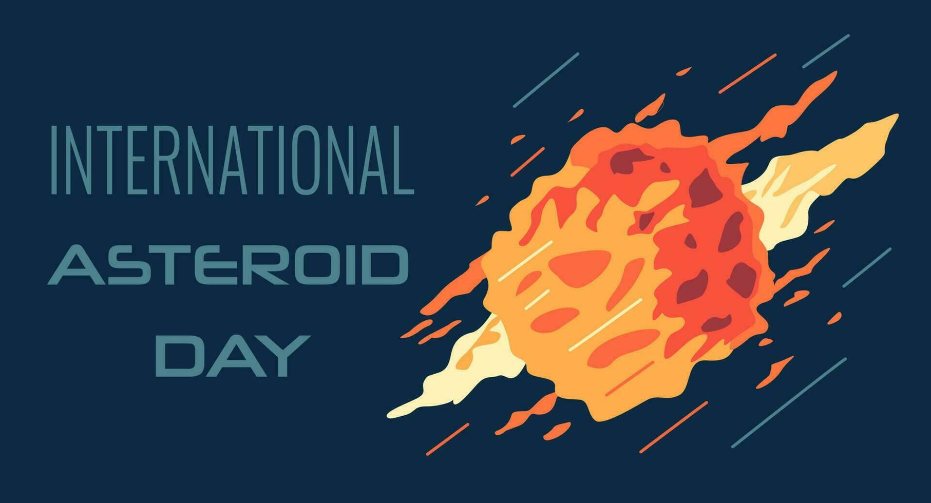Vector illustration on the theme of International Asteroid Day observed each year on June 30th. Flat vector illustration.